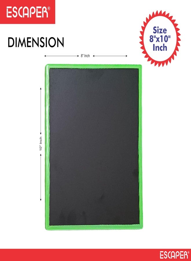 ESCAPER Assorted Double Sided Slate Board for Kids, 8 x 10 Inches - Ideal for 3-12 Years Age Kids, Reusable Drawing and Writing Board, Preschool Learning Chalkboard - Image 2